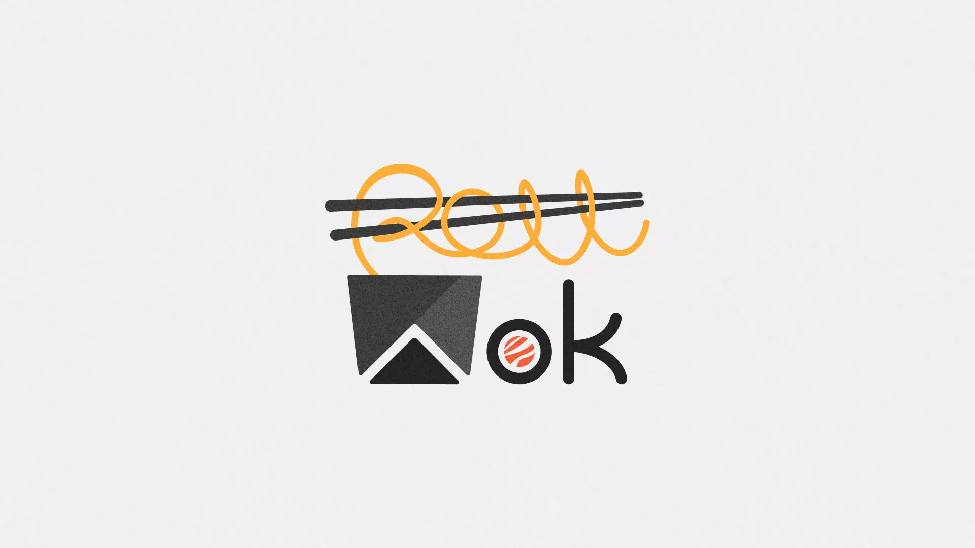 Разработка логотипа суши-бара «Roll Wok Club» в Сергиевом Посаде